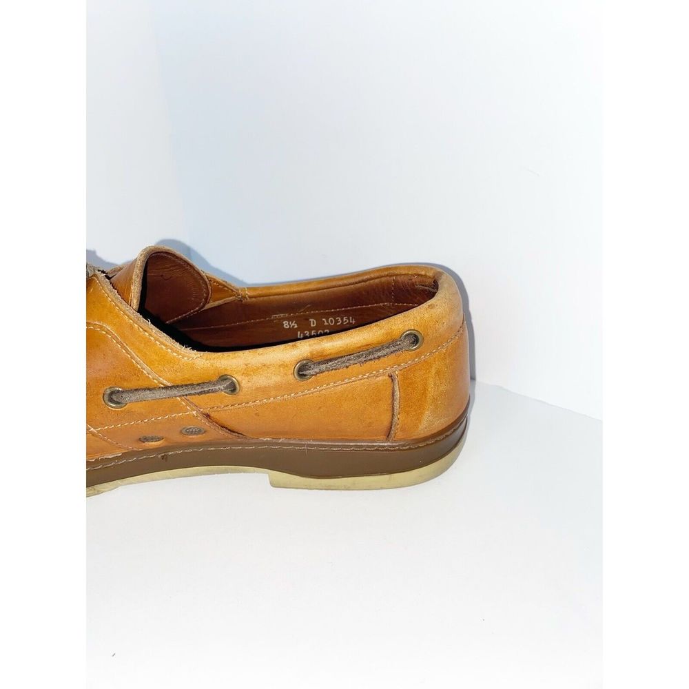 Allen Edmonds Eastport Leather Casual Boat Shoes Slip On Lace Up Tan Men’s 8.5 D - Picture 10 of 15